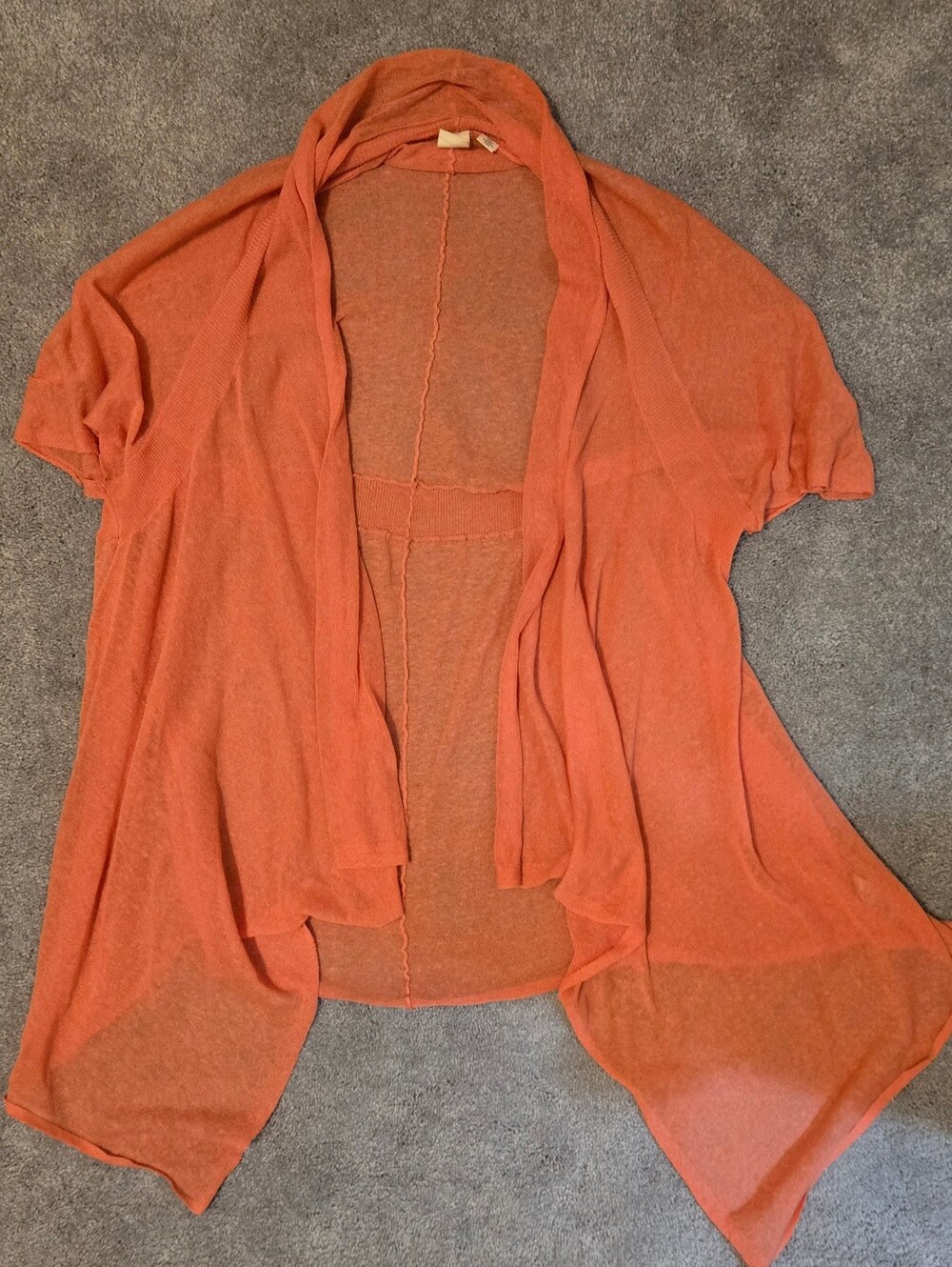 Anthropologie Yellow Bird Lightweight Open Front Cardigan Small Coral Pink Rose